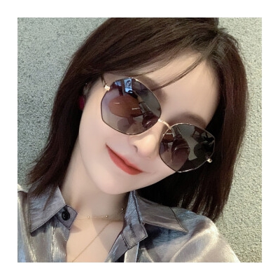 名匠 墨镜女2021年新款韩版潮偏光太阳镜大脸显瘦眼镜近视 黑金框-渐进灰